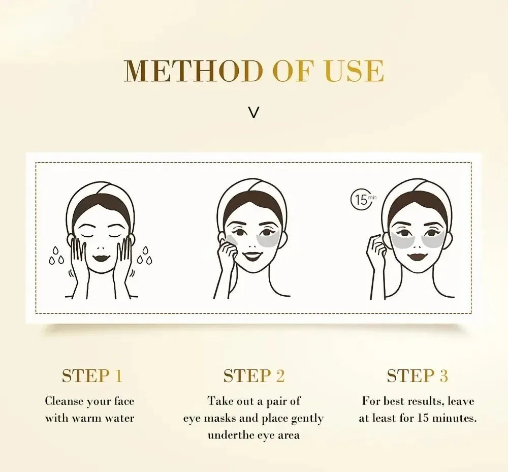60pcs Golden Moisturizing Eye Mask