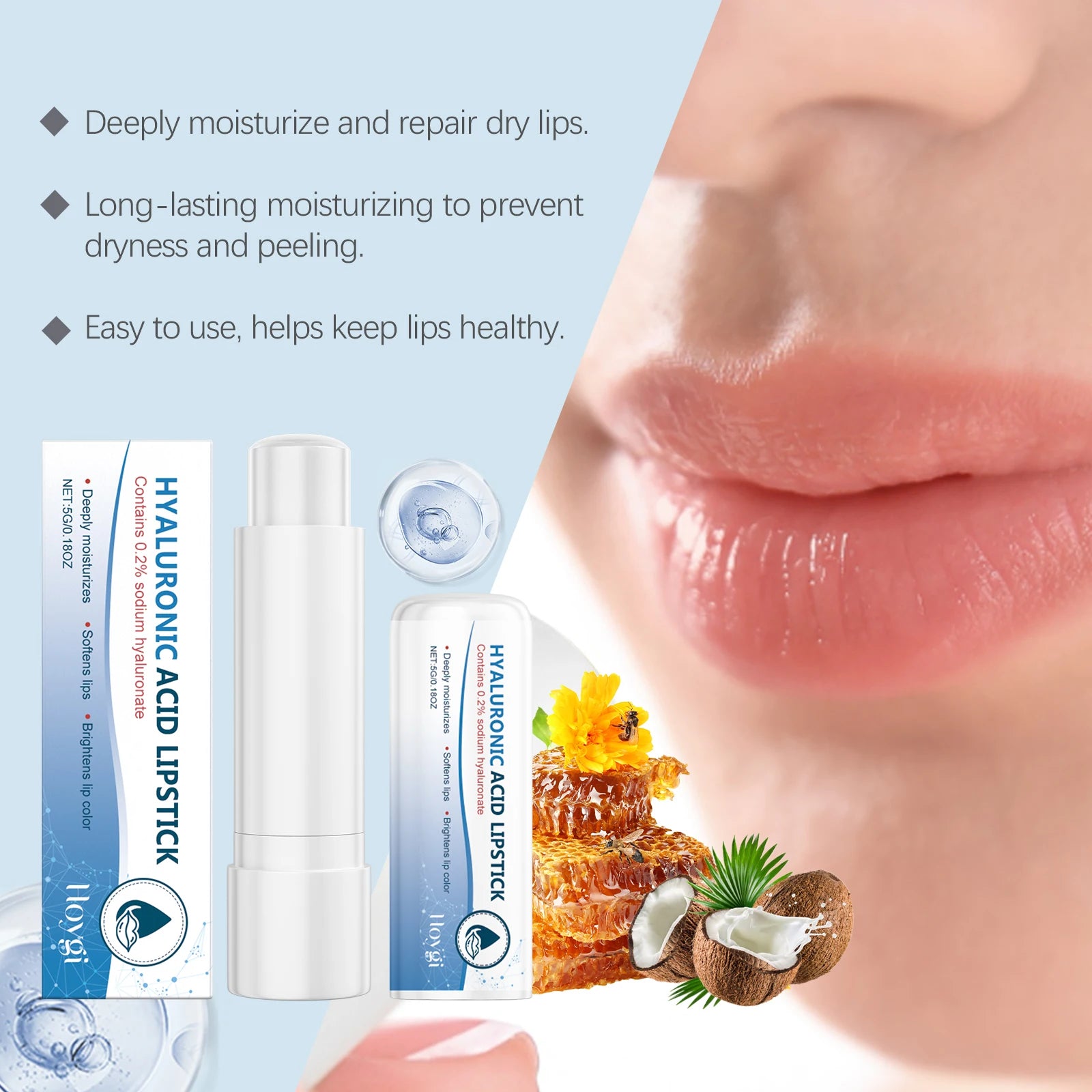 1/2/3pcs Hyaluronic Lip Balm Lips Skincare