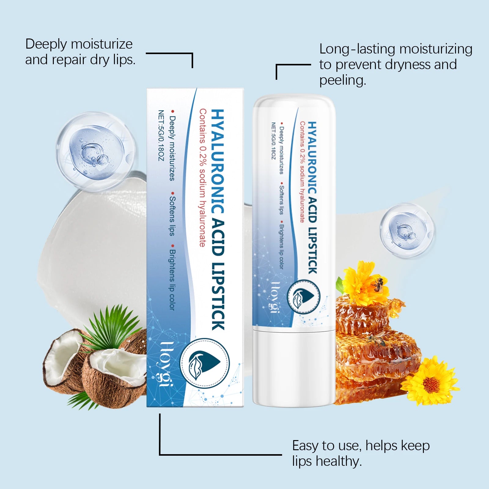 1/2/3pcs Hyaluronic Lip Balm Lips Skincare